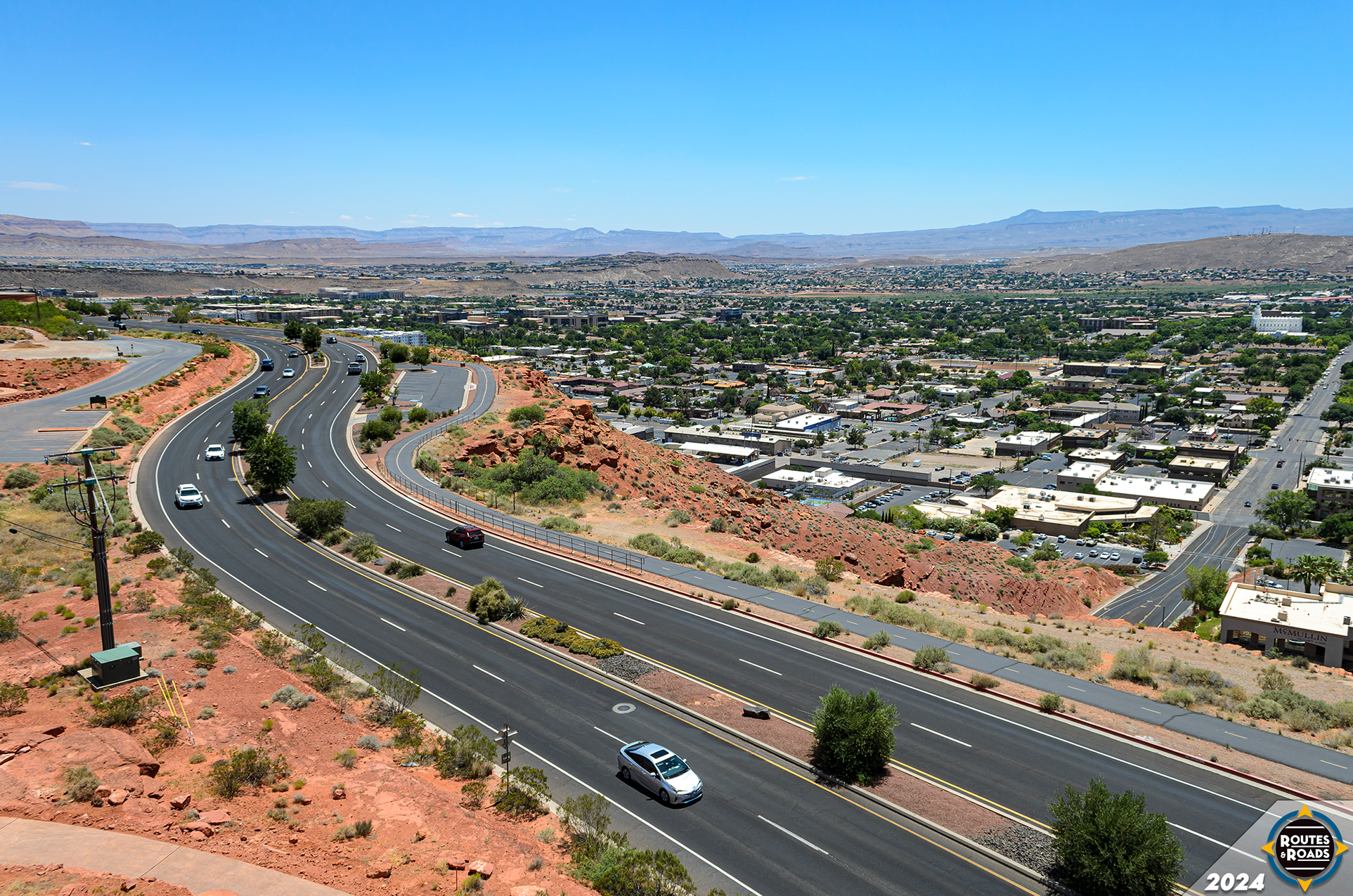 A breathtaking view of St. George, UT from Dixie Rock, facing southeast.