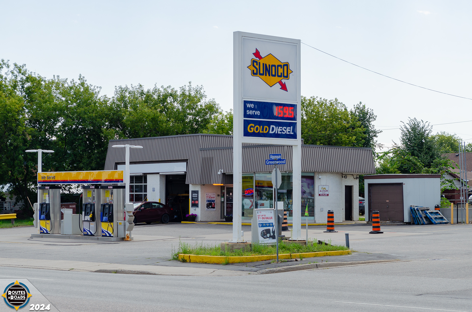 The current solo Canadian Sunoco gas station, located at Greenwood Avenue and Algonquin Avenue in North Bay.