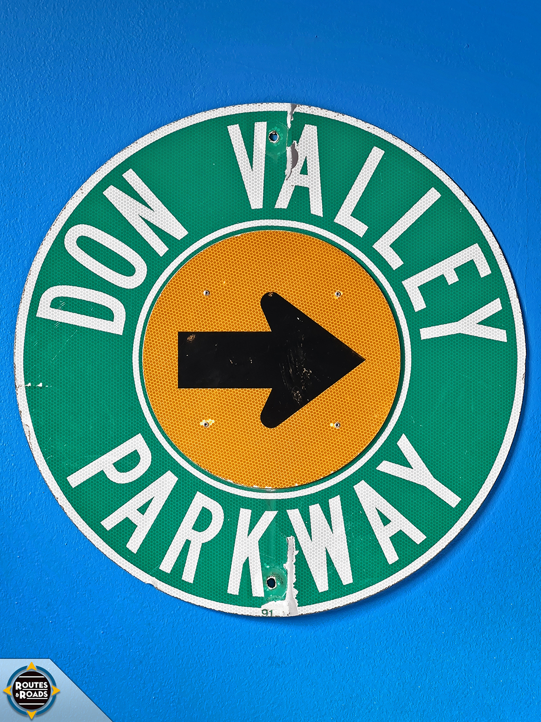 A trailblazer for directing motorists to Toronto's Don Valley Parkway.