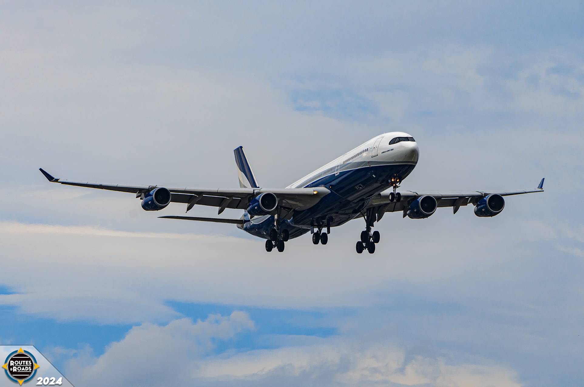 Hi Fly Malta 1997 Airbus A340-300 9H-TQZ operating for Air Transat and arriving from Lisbon (LIS) on flight TS4481.