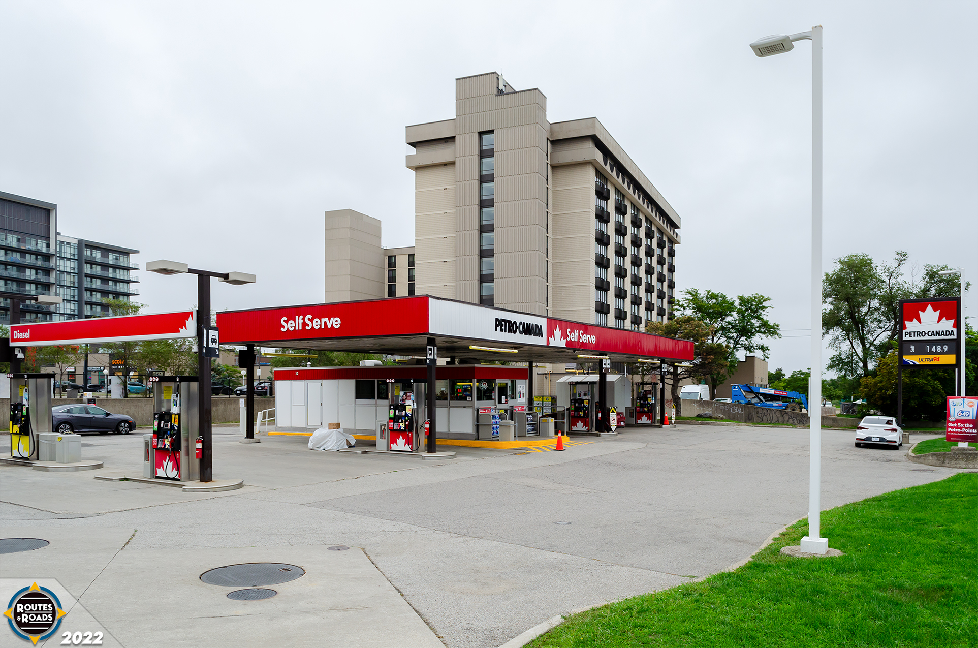 A vintage 1980s Petro-Canada in Toronto, at Wilson Avenue and Keele Street.